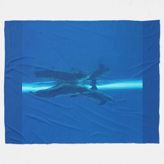 Delphine und Reflexionen Fleecedecke (Vorderseite (Horizontal))