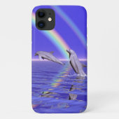 Delphine und Regenbogen Case-Mate iPhone Hülle (Rückseite)