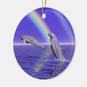 Delphine und Regenbogen Keramikornament (Links)