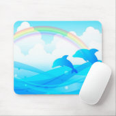 Delphine und Regenbogen Mousepad (Mit Mouse)