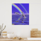 Delphine und Regenbogen Poster (Küche)