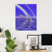 Delphine und Regenbogen Poster (Heimbüro)