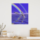 Delphine und Regenbogen Poster (Küche)