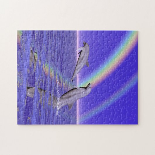 Delphine und Regenbogen Puzzle (Horizontal)