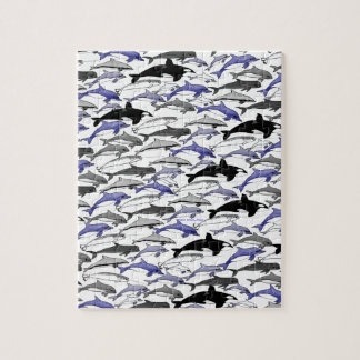 Delphine und Schwertwale, die Muster schwimmen Puzzle