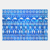 Delphine und Seepferde Blauer Weihnachten Gemuster Geschenkpapier Set (Vorderseite 3)