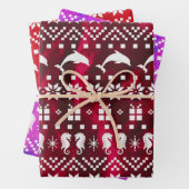 Delphine und Seepferde Weihnachten Gemustert Geschenkpapier Set (Beispiel)