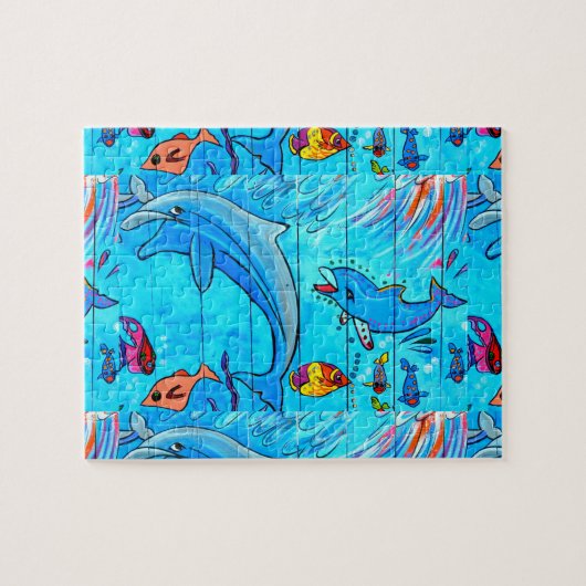 Delphine und tropische Fischpuzzle Puzzle (Horizontal)