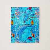 Delphine und tropische Fischpuzzle Puzzle (Vertikal)