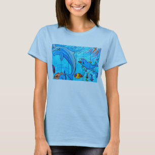 Delphine und tropische T - Shirt