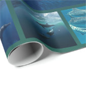 Delphine und Wal-Collage Geschenkpapier (Rolleneckpunkt)