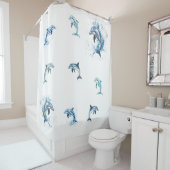 Delphine und Weiß Duschvorhang (Beispiel)