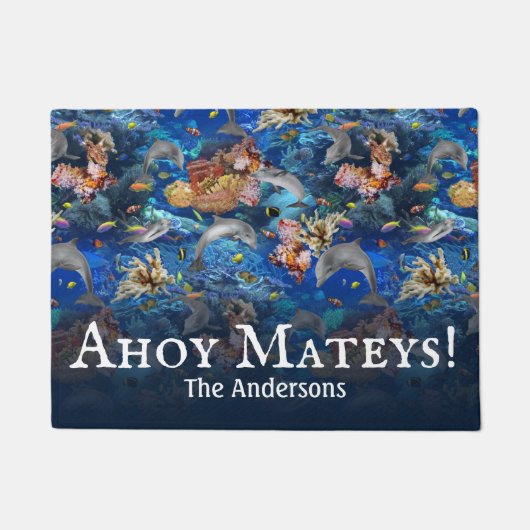 Delphine Underwater Ahoy Matey Fußmatte (Vorderseite)