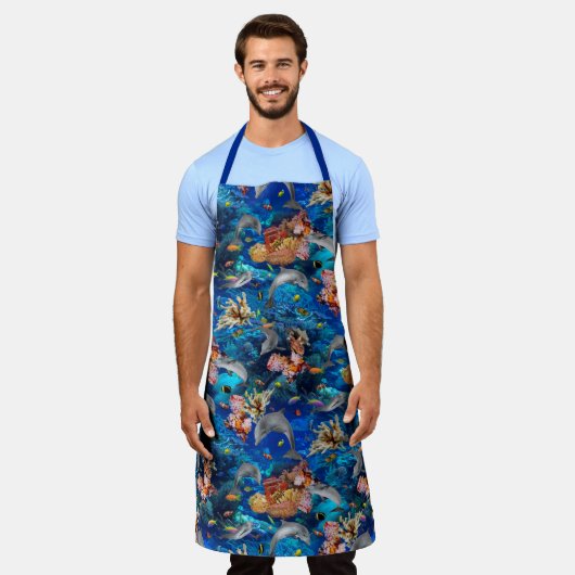 Delphine Underwater Ocean Coral Reef Schürze (Getragen)