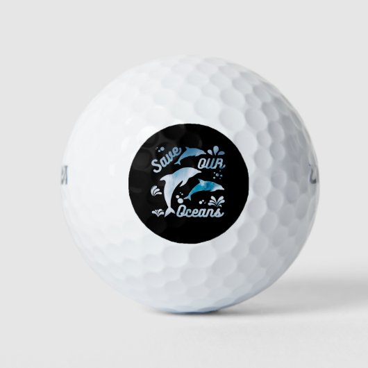Delphine / Unsere Ozeane Gerettet Golfball (Vorderseite)