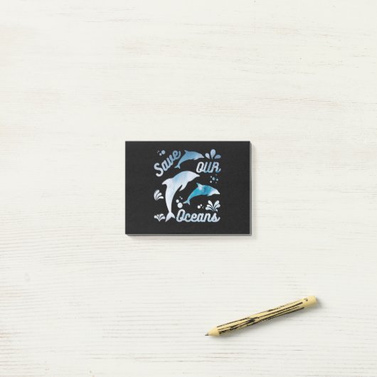 Delphine / Unsere Ozeane Gerettet Post-it Klebezettel (Auf Schreibtisch)