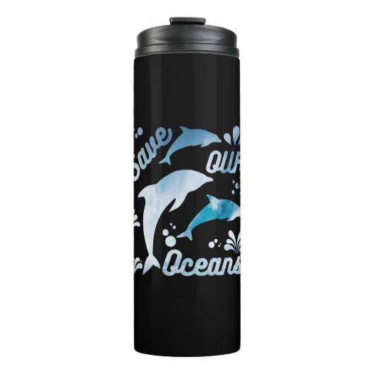 Delphine / Unsere Ozeane Gerettet Thermosbecher (Vorderseite)