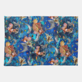 Delphine unter dem Ozean mit Korallenriff Geschirrtuch (Horizontal)