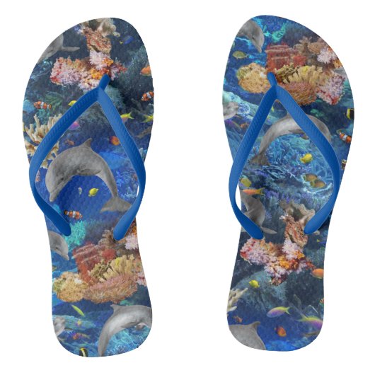 Delphine unter Wasser Badesandalen (Fußbett)