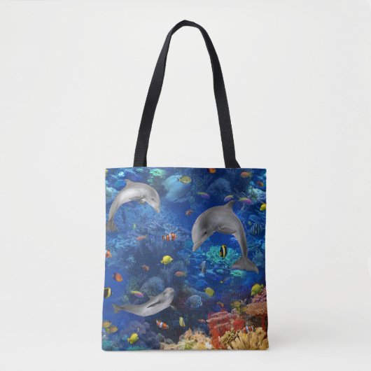 Delphine Unterwasserfische Tasche (Vorderseite)