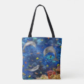 Delphine Unterwasserfische Tasche (Rückseite)