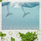 Delphine: Wasserfarbe Geschirrtuch (Gefaltet)