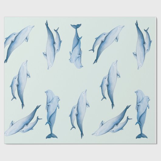 Delphine Wasserfarbmuster Geschenkpapier (Flach)