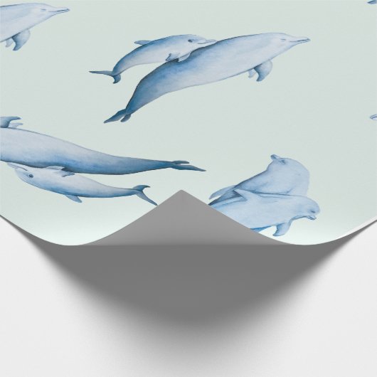 Delphine Wasserfarbmuster Geschenkpapier (Ecke)