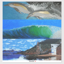 Delphine, Wellen, Victoria Beach so Laguna Turm Aufkleber