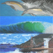 Delphine, Wellen, Victoria Beach so Laguna Turm Aufkleber (Vorderseite)