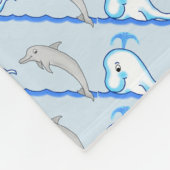 Delphine & Whale Fleece Blanket (Ecke)