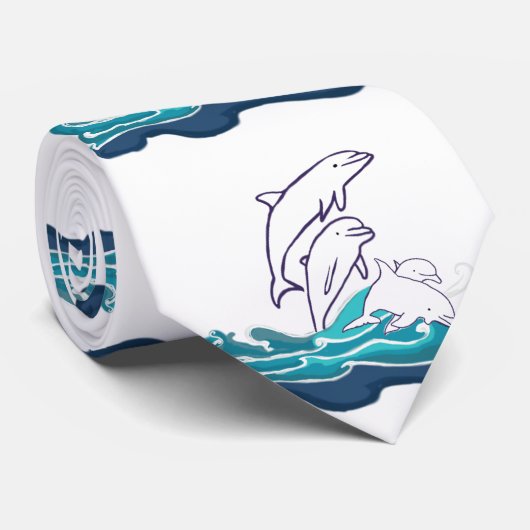 Delphine zeichnend Krawatte (Gerollt)