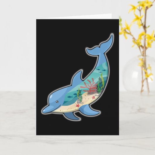 Delphinen Meerestiere Gestaltungsidee Karte (Gelbe Blume)