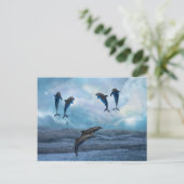 Delphinfantasie Postkarte (Stehend Vorderseite)