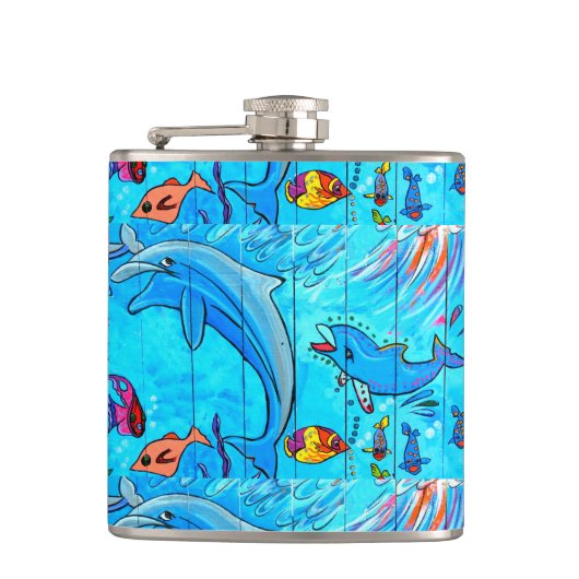Delphinflasche Flachmann (Vorderseite)