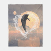 Delphinherausspringen eines Herzens gemacht vom Fleecedecke (Vorderseite)