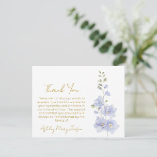 Delphinium | Beileids-Dankeskarte Dankeskarte