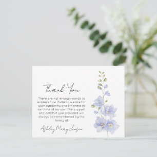 Delphinium Beileids-Dankeskarten Dankeskarte
