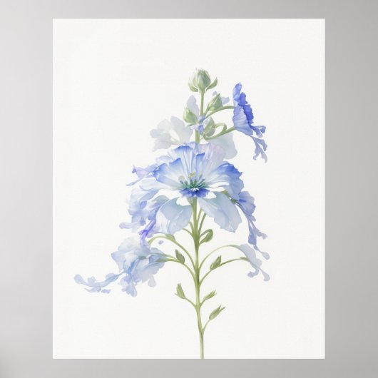Delphinium Birth Blume Poster (Vorne)