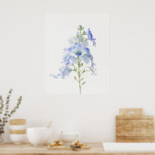 Delphinium Birth Blume Poster (Küche)