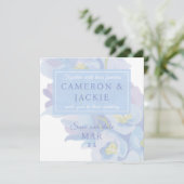 Delphinium Blaue Hochzeit Save The Date (Stehend Vorderseite)