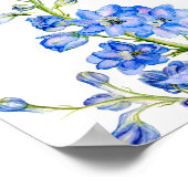 Delphinium blue Wedding Table Planner Poster (Ecke)