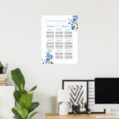 Delphinium blue Wedding Table Planner Poster (Heimbüro)