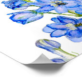 Delphinium blue Wedding Table Planner Poster (Ecke)