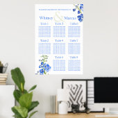 Delphinium blue Wedding Table Planner Poster (Heimbüro)