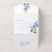 Delphinium blühende Wasserfarben Hochzeit All In One Einladung (Außenbereich)