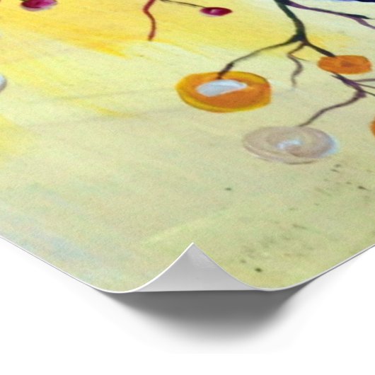 Delphinium-Blume, Aquarellmalerei Poster (Ecke)