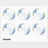 Delphinium Blume Blauen Wasserfarben Hochzeit Runder Aufkleber (Blatt)