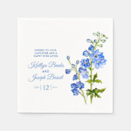 Delphinium Blume Blauen Wasserfarben Hochzeit Serviette