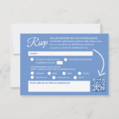 Delphinium-Blume Blaufarbige Hochzeit QR-Code RSVP Karte (Rückseite)